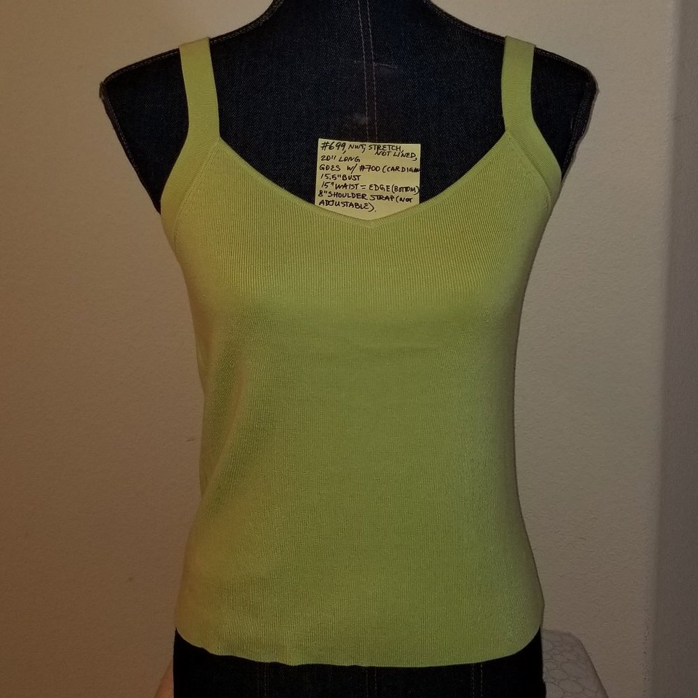 ✅NWT Grace Elements Green Silk Stretch Top PS #699, B14